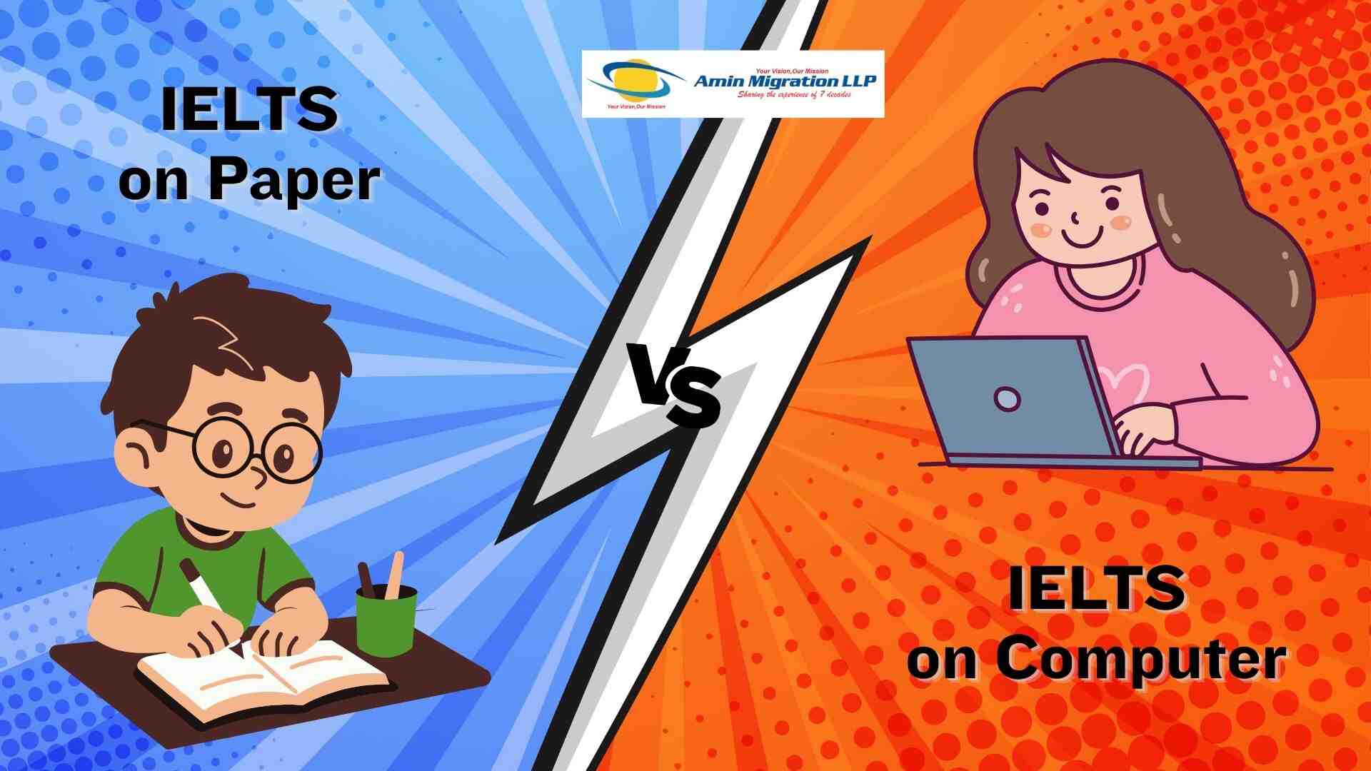 IELTS paper vs computer-based test key differences — listening, reading, writing, results and one-skill retake comparison table